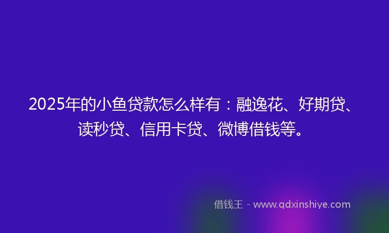 2025年的小鱼贷款怎么样有：融逸花、好期贷、读秒贷、信用卡贷、微博借钱等。