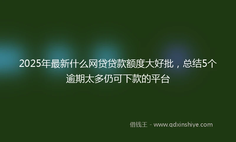 2025年最新什么网贷贷款额度大好批，总结5个逾期太多仍可下款的平台