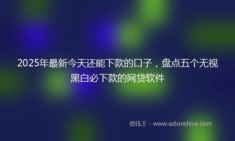 2025年最新今天还能下款的口子，盘点五个无视黑白必下款的网贷软件