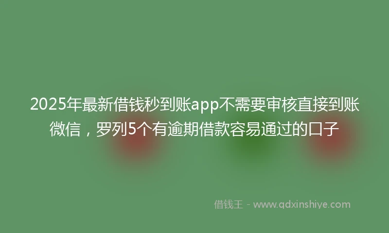 2025年最新借钱秒到账app不需要审核直接到账微信，罗列5个有逾期借款容易通过的口子