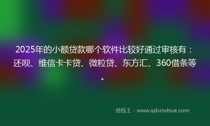2025年的小额贷款哪个软件比较好通过审核有：还呗、维信卡卡贷、微粒贷、东方汇、360借条等。