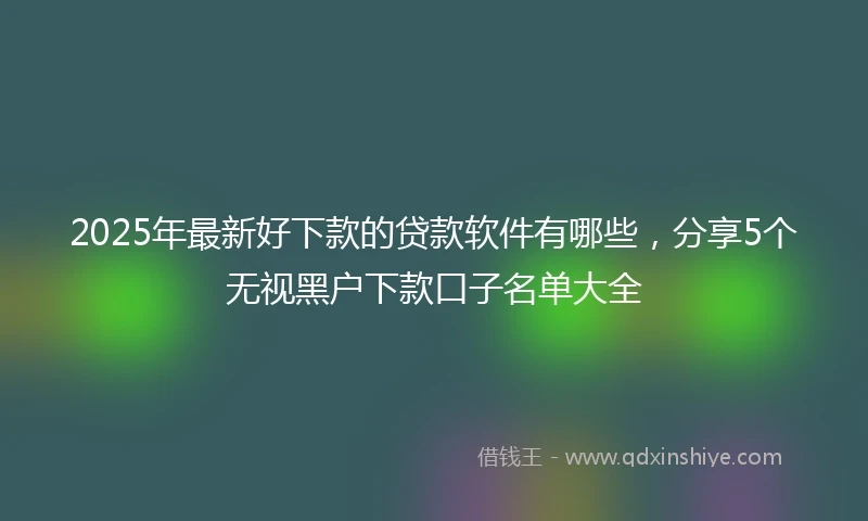 2025年最新好下款的贷款软件有哪些，分享5个无视黑户下款口子名单大全