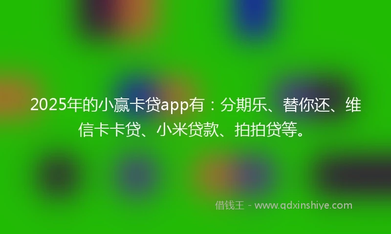 2025年的小赢卡贷app有：分期乐、替你还、维信卡卡贷、小米贷款、拍拍贷等。
