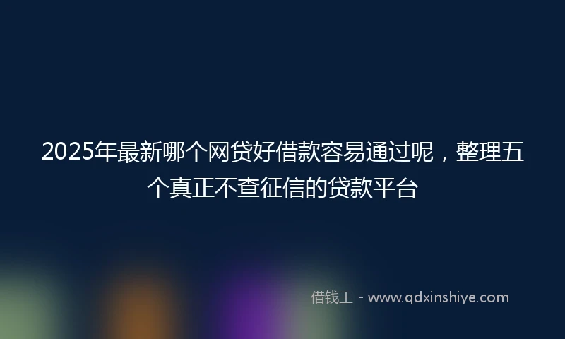 2025年最新哪个网贷好借款容易通过呢，整理五个真正不查征信的贷款平台