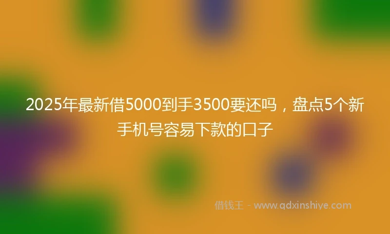 2025年最新借5000到手3500要还吗，盘点5个新手机号容易下款的口子
