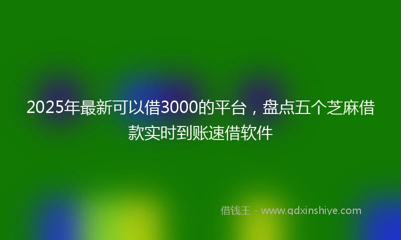 2025年最新可以借3000的平台，盘点五个芝麻借款实时到账速借软件