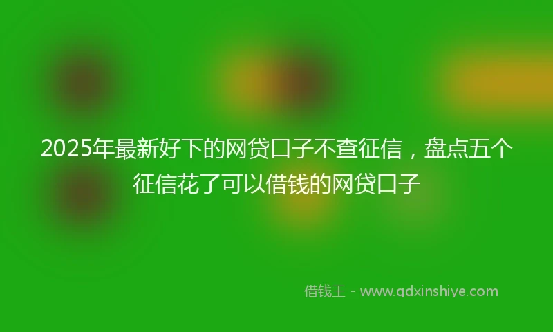 2025年最新好下的网贷口子不查征信，盘点五个征信花了可以借钱的网贷口子
