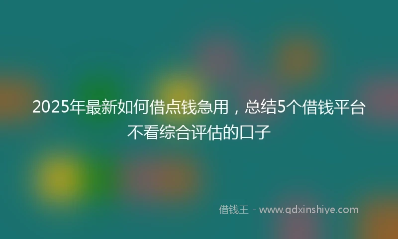2025年最新如何借点钱急用，总结5个借钱平台不看综合评估的口子