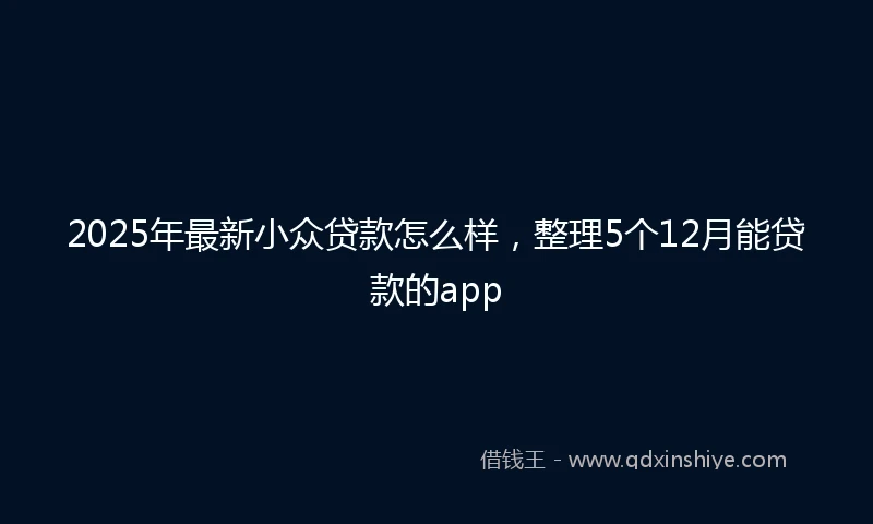 2025年最新小众贷款怎么样，整理5个12月能贷款的app