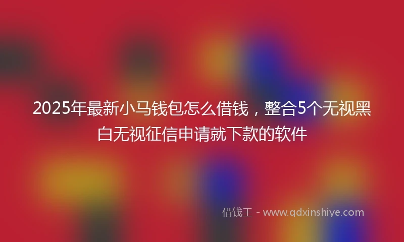 2025年最新小马钱包怎么借钱，整合5个无视黑白无视征信申请就下款的软件