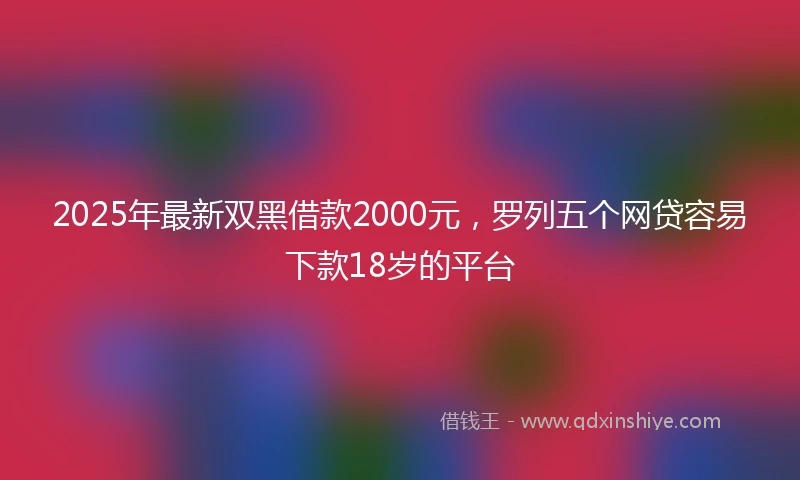 2025年最新双黑借款2000元，罗列五个网贷容易下款18岁的平台