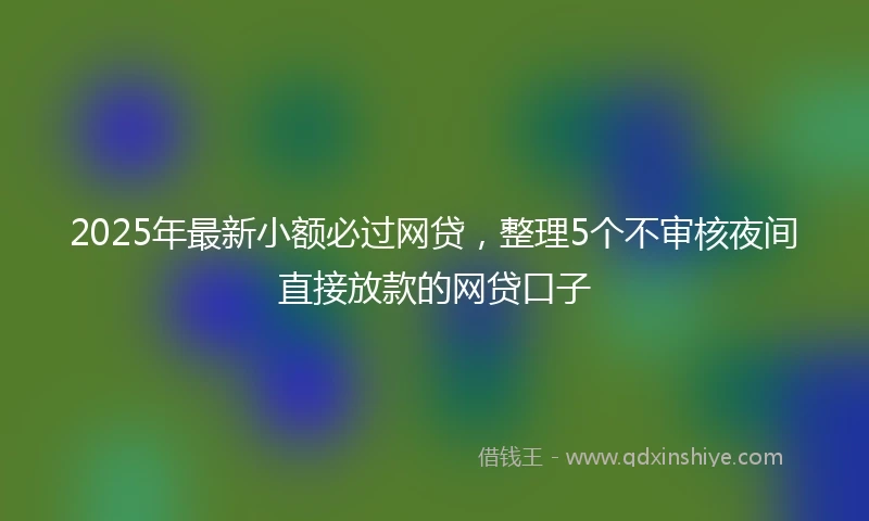 2025年最新小额必过网贷，整理5个不审核夜间直接放款的网贷口子
