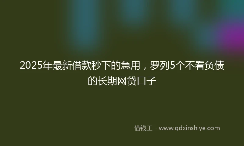 2025年最新借款秒下的急用，罗列5个不看负债的长期网贷口子