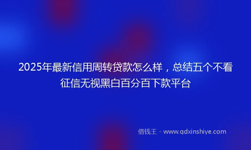 2025年最新信用周转贷款怎么样，总结五个不看征信无视黑白百分百下款平台