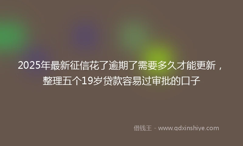 2025年最新征信花了逾期了需要多久才能更新，整理五个19岁贷款容易过审批的口子