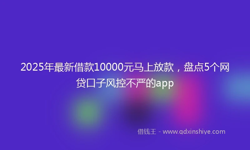 2025年最新借款10000元马上放款，盘点5个网贷口子风控不严的app