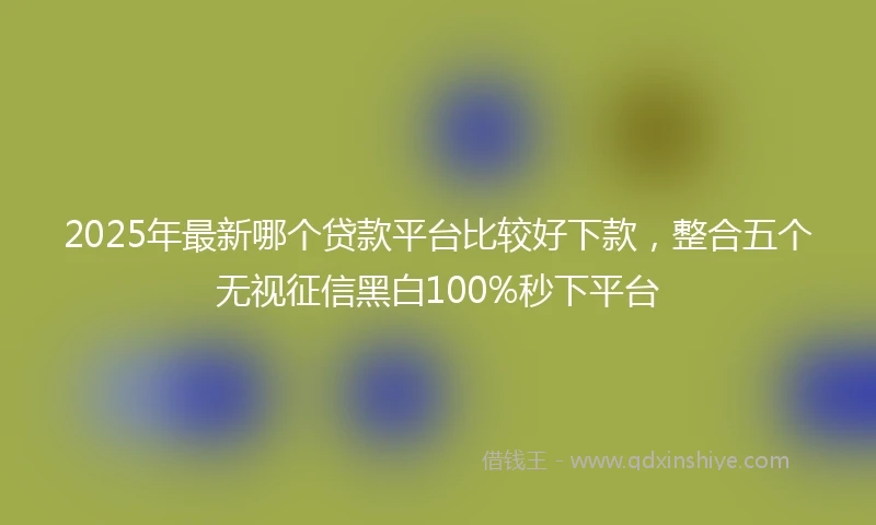 2025年最新哪个贷款平台比较好下款，整合五个无视征信黑白100%秒下平台