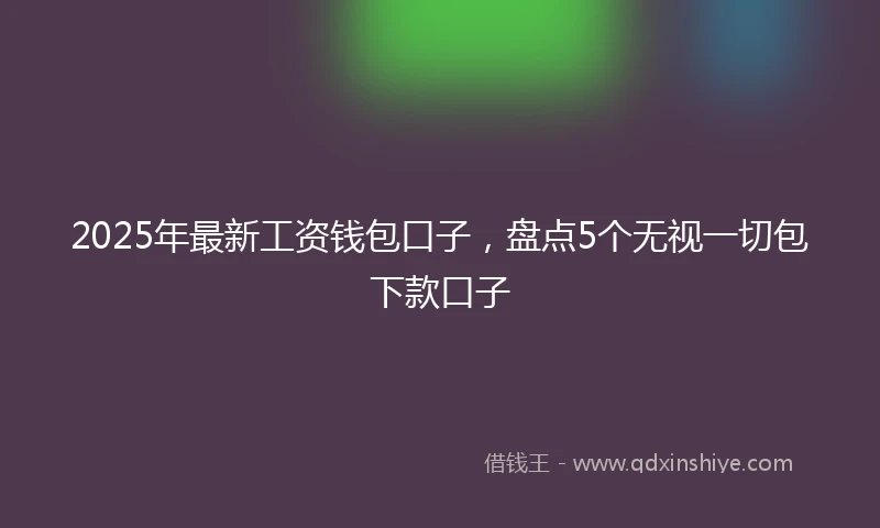 2025年最新工资钱包口子，盘点5个无视一切包下款口子