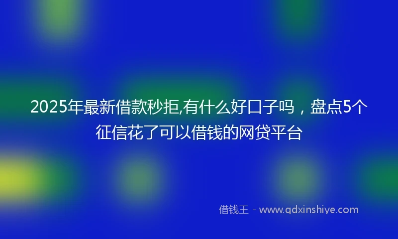 2025年最新借款秒拒,有什么好口子吗，盘点5个征信花了可以借钱的网贷平台