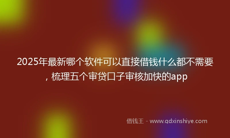 2025年最新哪个软件可以直接借钱什么都不需要，梳理五个审贷口子审核加快的app
