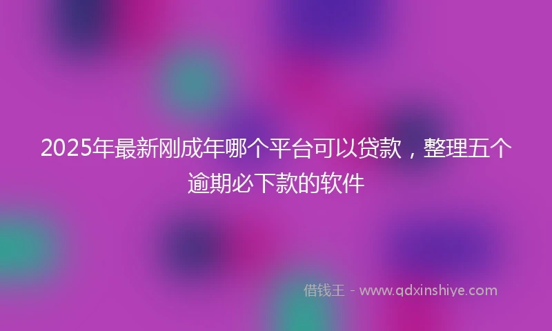 2025年最新刚成年哪个平台可以贷款，整理五个逾期必下款的软件