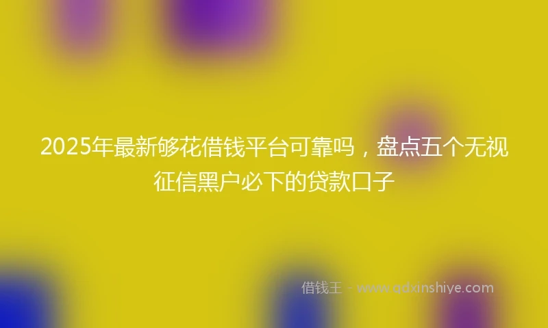 2025年最新够花借钱平台可靠吗，盘点五个无视征信黑户必下的贷款口子
