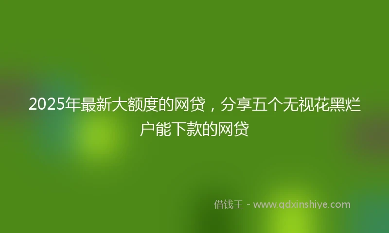 2025年最新大额度的网贷，分享五个无视花黑烂户能下款的网贷