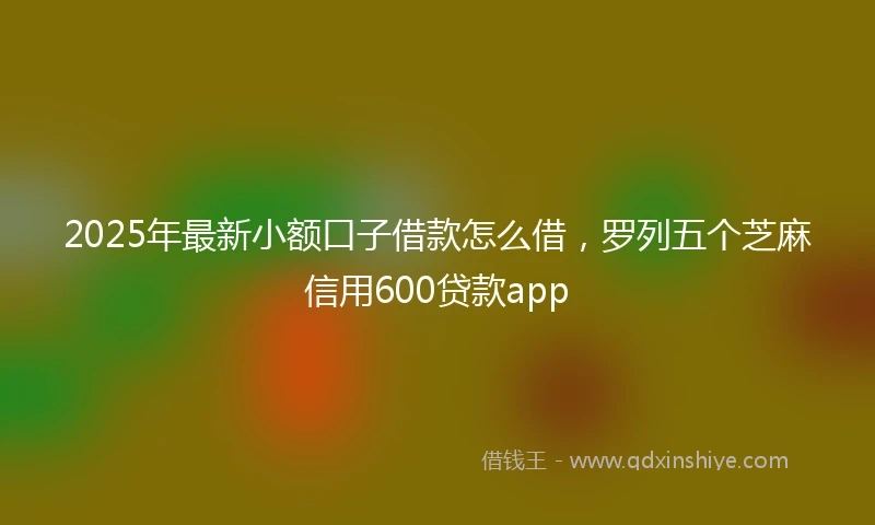 2025年最新小额口子借款怎么借，罗列五个芝麻信用600贷款app