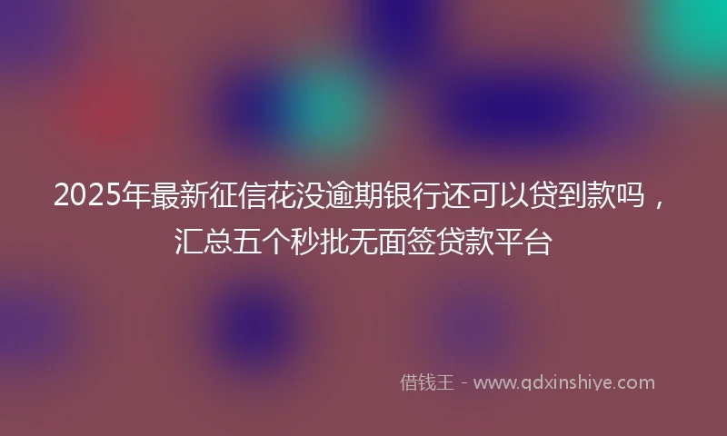 2025年最新征信花没逾期银行还可以贷到款吗，汇总五个秒批无面签贷款平台