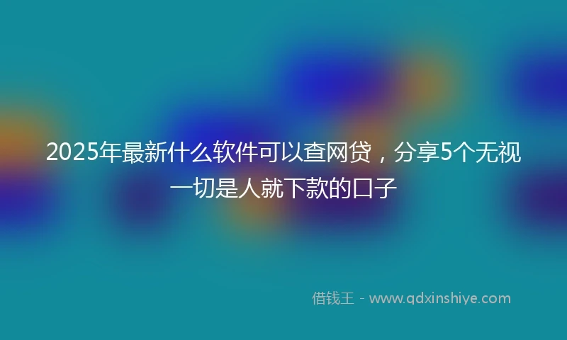 2025年最新什么软件可以查网贷，分享5个无视一切是人就下款的口子