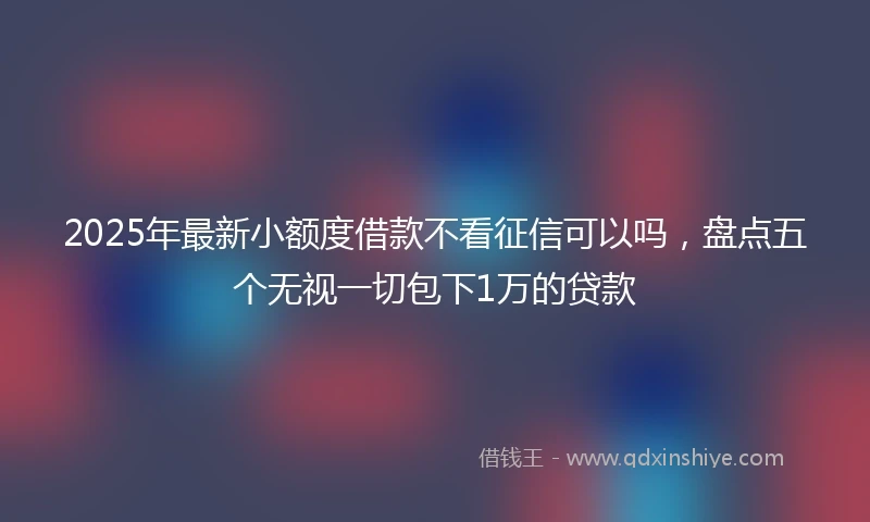 2025年最新小额度借款不看征信可以吗，盘点五个无视一切包下1万的贷款