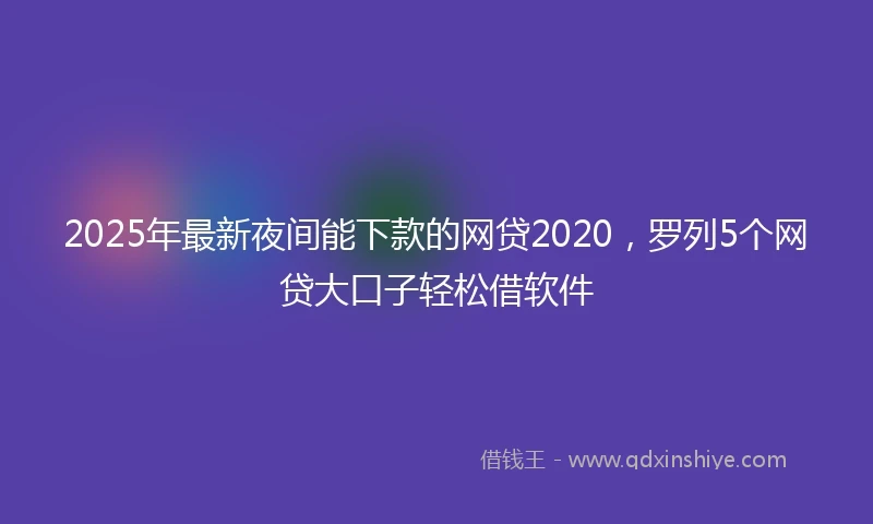 2025年最新夜间能下款的网贷2020，罗列5个网贷大口子轻松借软件