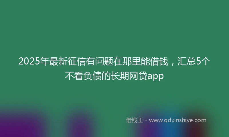 2025年最新征信有问题在那里能借钱，汇总5个不看负债的长期网贷app