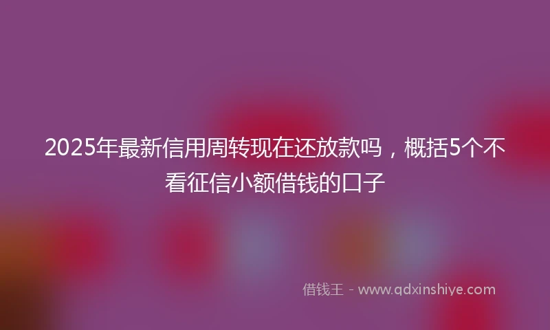2025年最新信用周转现在还放款吗，概括5个不看征信小额借钱的口子