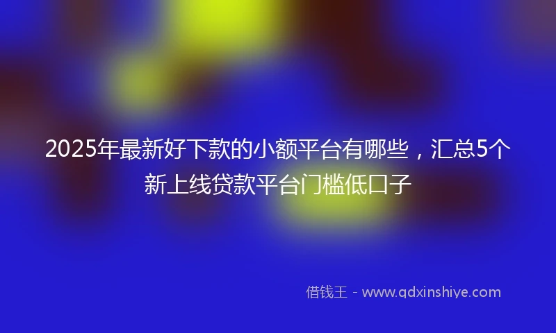 2025年最新好下款的小额平台有哪些，汇总5个新上线贷款平台门槛低口子