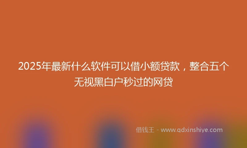 2025年最新什么软件可以借小额贷款，整合五个无视黑白户秒过的网贷