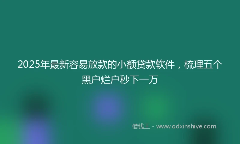 2025年最新容易放款的小额贷款软件，梳理五个黑户烂户秒下一万