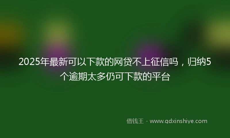 2025年最新可以下款的网贷不上征信吗，归纳5个逾期太多仍可下款的平台