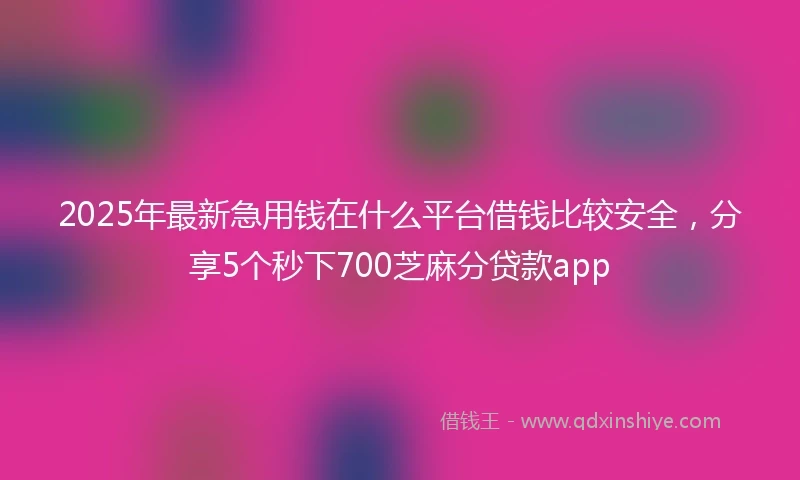 2025年最新急用钱在什么平台借钱比较安全，分享5个秒下700芝麻分贷款app