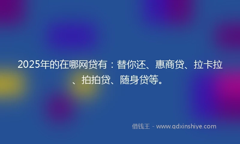 2025年的在哪网贷有：替你还、惠商贷、拉卡拉、拍拍贷、随身贷等。