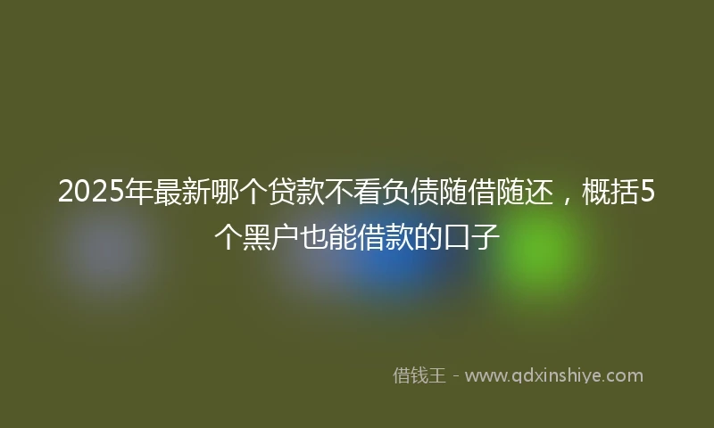 2025年最新哪个贷款不看负债随借随还，概括5个黑户也能借款的口子
