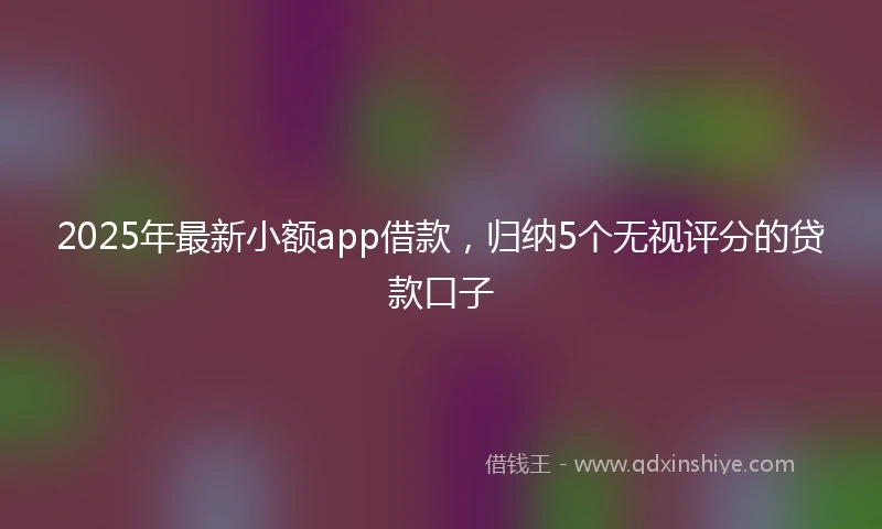 2025年最新小额app借款，归纳5个无视评分的贷款口子