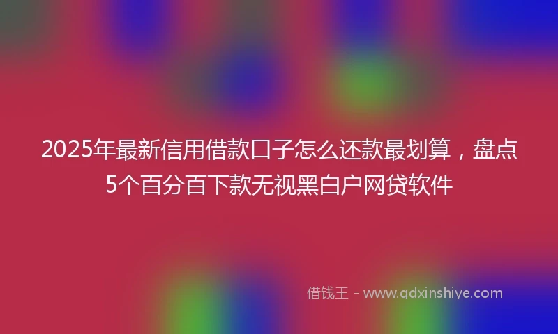 2025年最新信用借款口子怎么还款最划算，盘点5个百分百下款无视黑白户网贷软件
