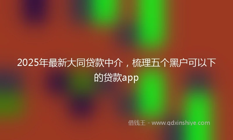 2025年最新大同贷款中介，梳理五个黑户可以下的贷款app