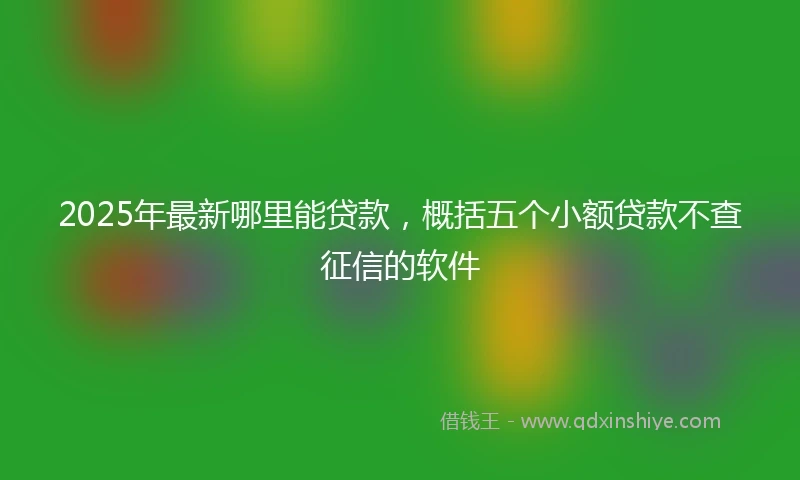 2025年最新哪里能贷款，概括五个小额贷款不查征信的软件