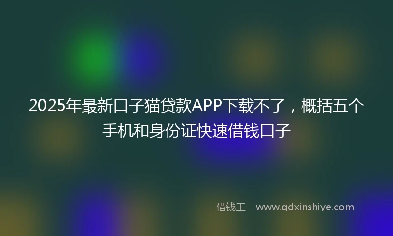 2025年最新口子猫贷款APP下载不了，概括五个手机和身份证快速借钱口子