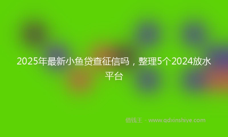 2025年最新小鱼贷查征信吗，整理5个2024放水平台