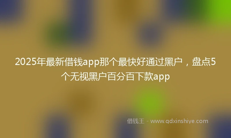 2025年最新借钱app那个最快好通过黑户，盘点5个无视黑户百分百下款app