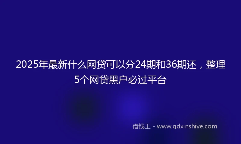 2025年最新什么网贷可以分24期和36期还，整理5个网贷黑户必过平台