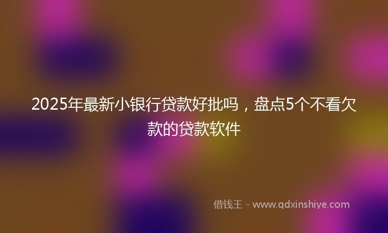 2025年最新小银行贷款好批吗，盘点5个不看欠款的贷款软件